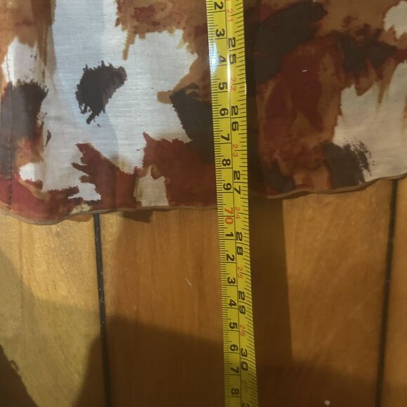 J.Jill‎ Womens Abstract Floral Print Midi Skirt-Cotton Silk-Sz 14P-Lined-Artsy - Picture 8 of 9